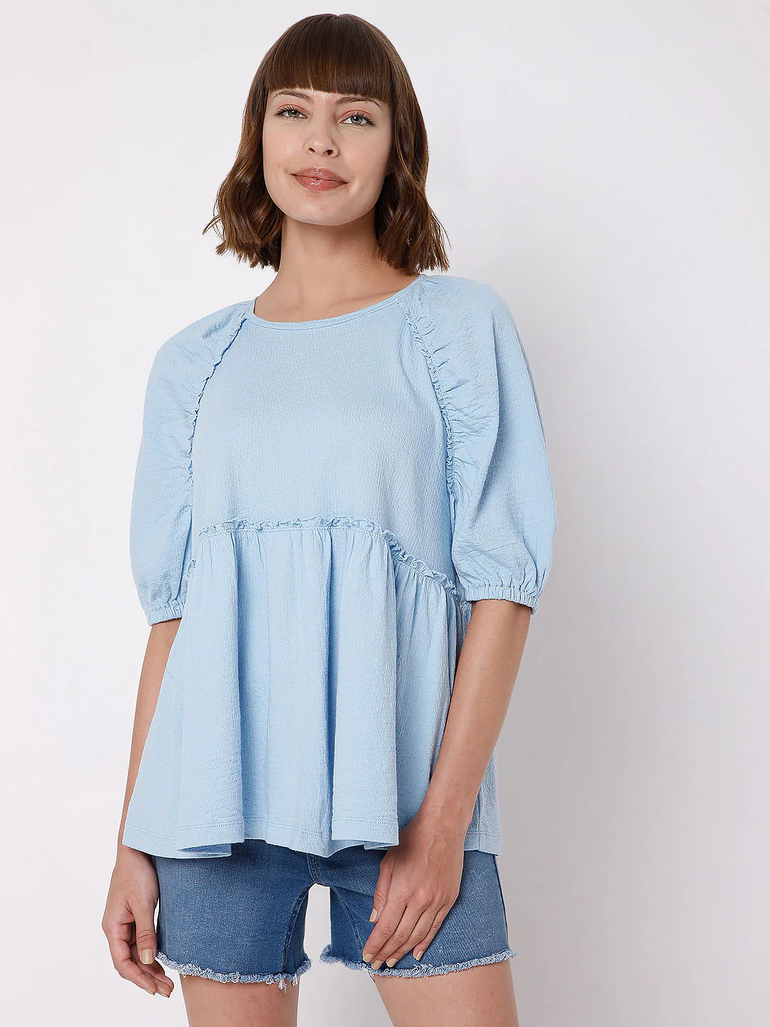 Blue Textured Top - Image 2