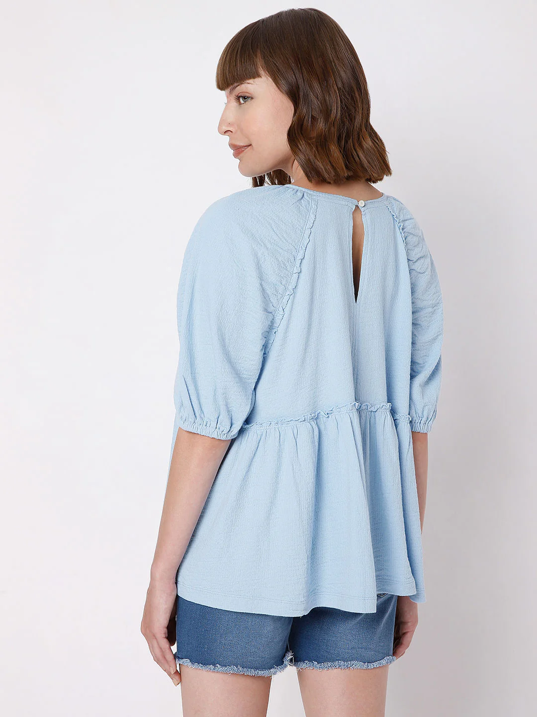 Blue Textured Top - Image 4