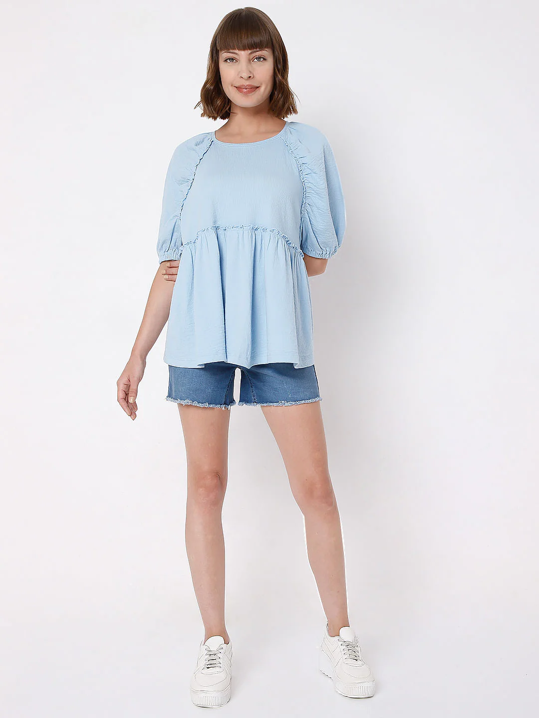 Blue Textured Top - Image 5