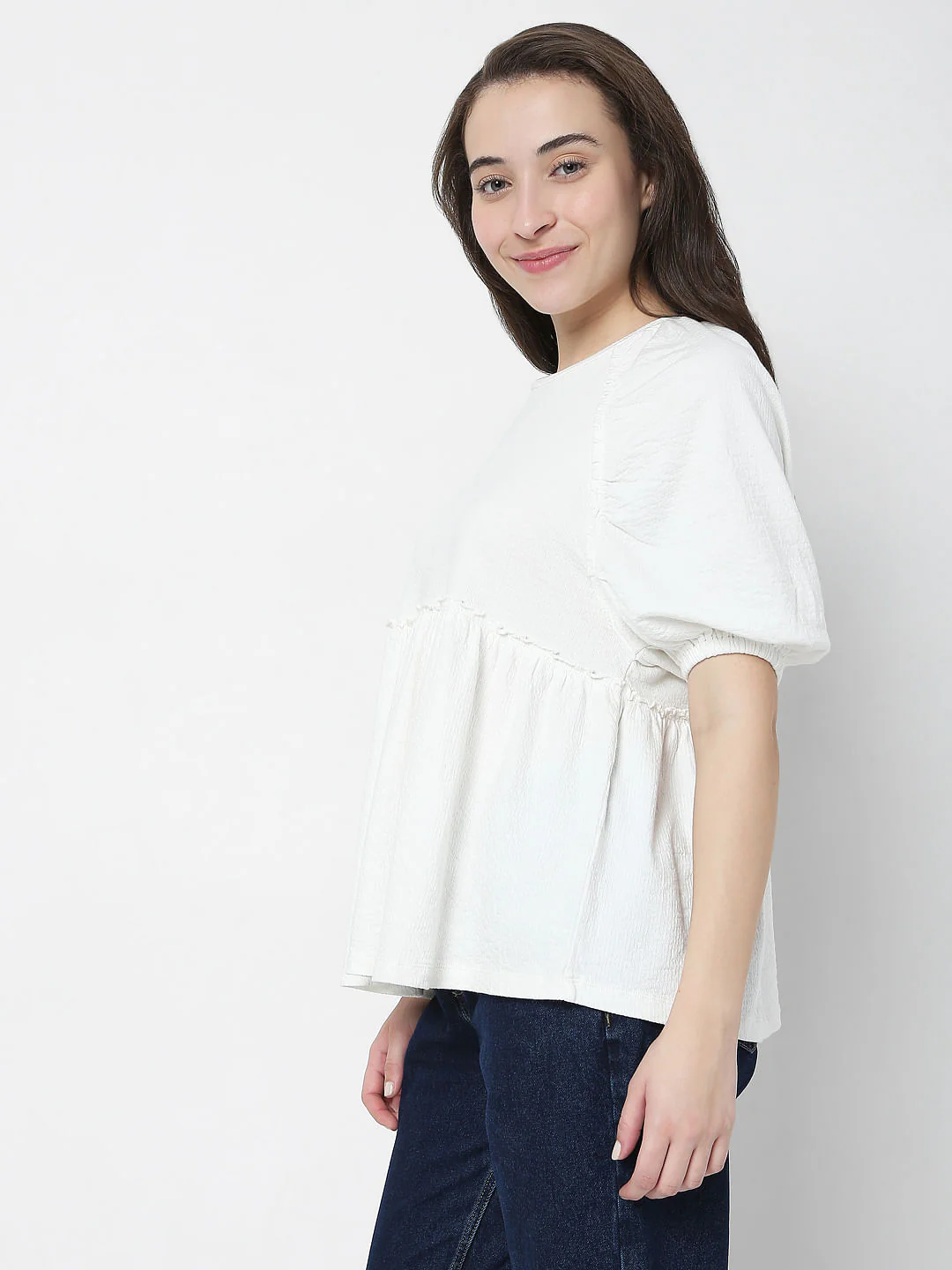 White Textured Top - Image 3