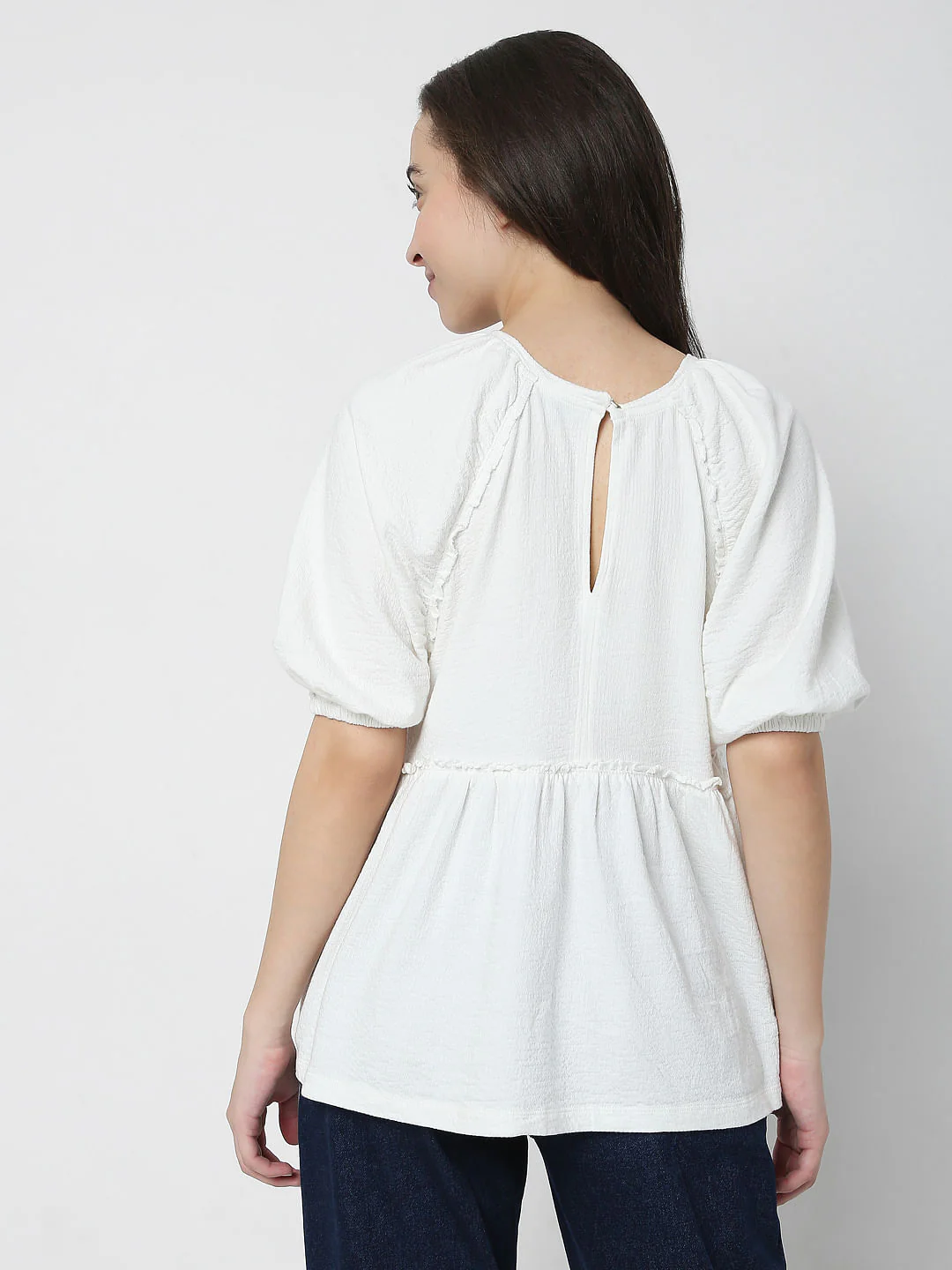 White Textured Top - Image 4
