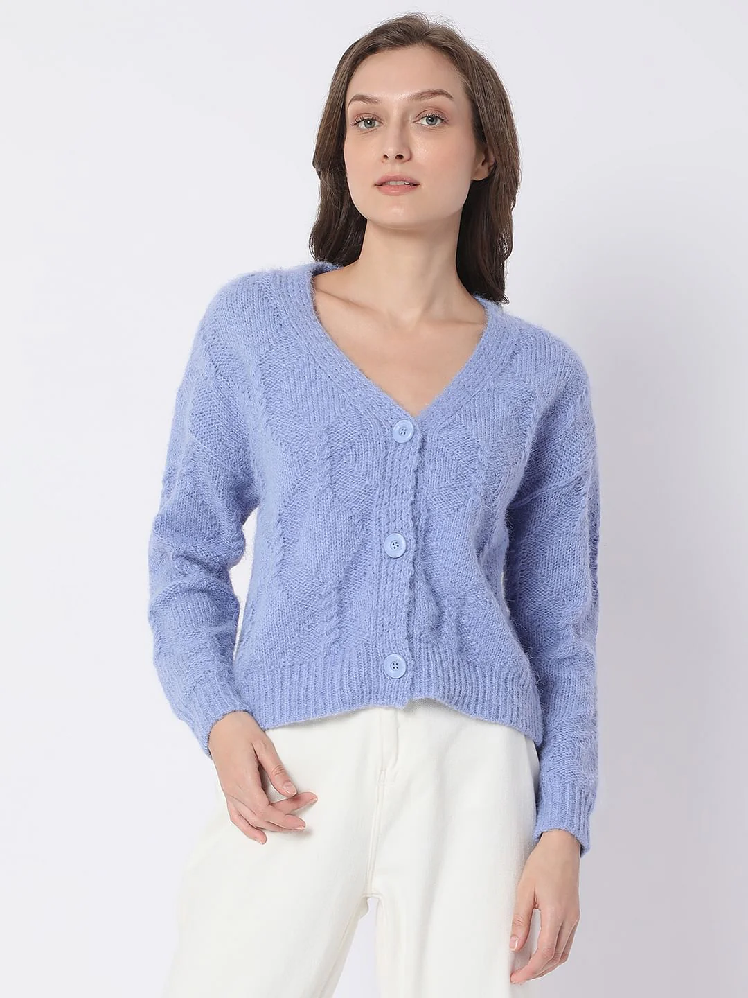 Blue Front Open Cardigan - Image 2