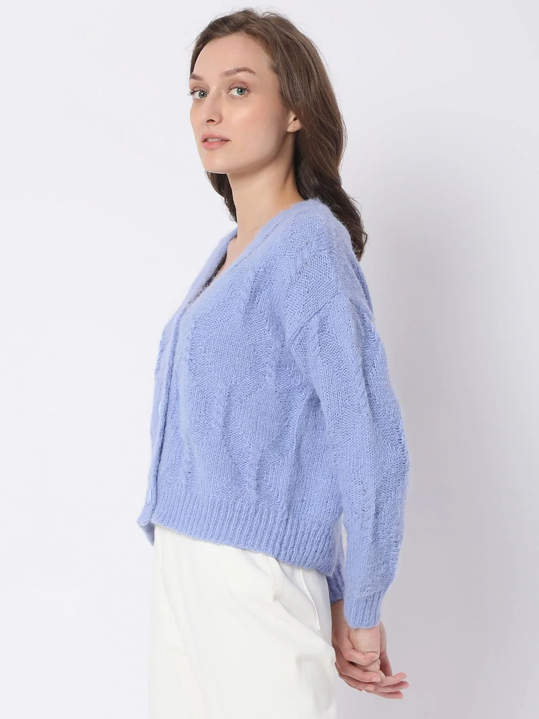 Blue Front Open Cardigan - Image 3