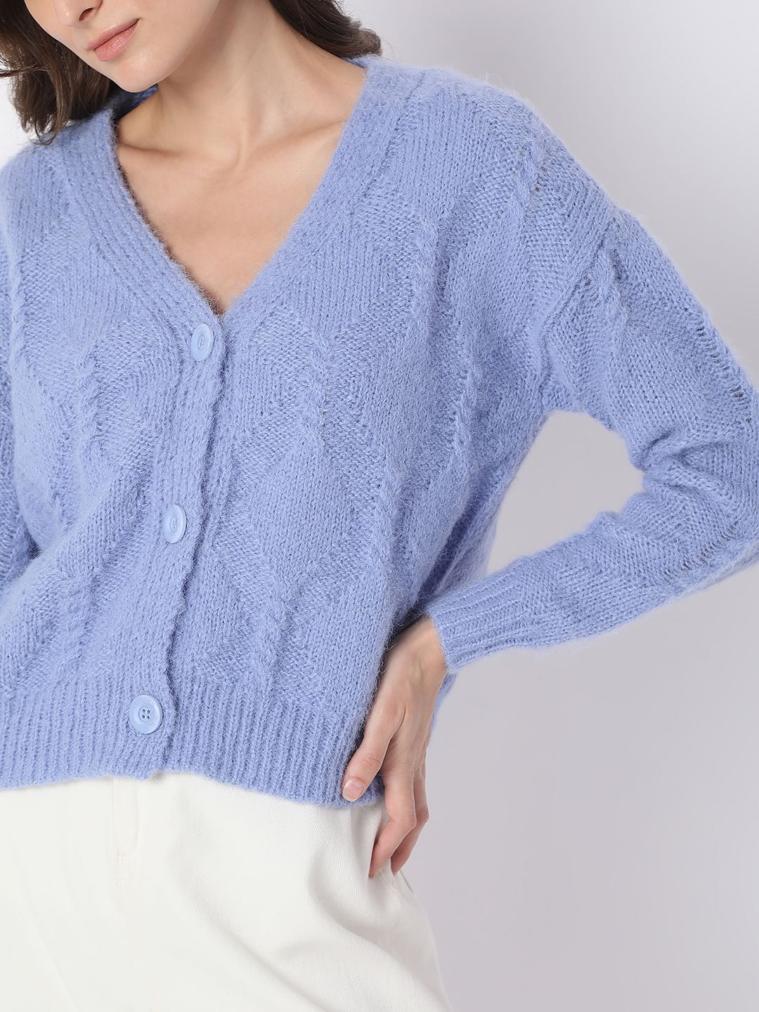 Blue Front Open Cardigan - Image 6