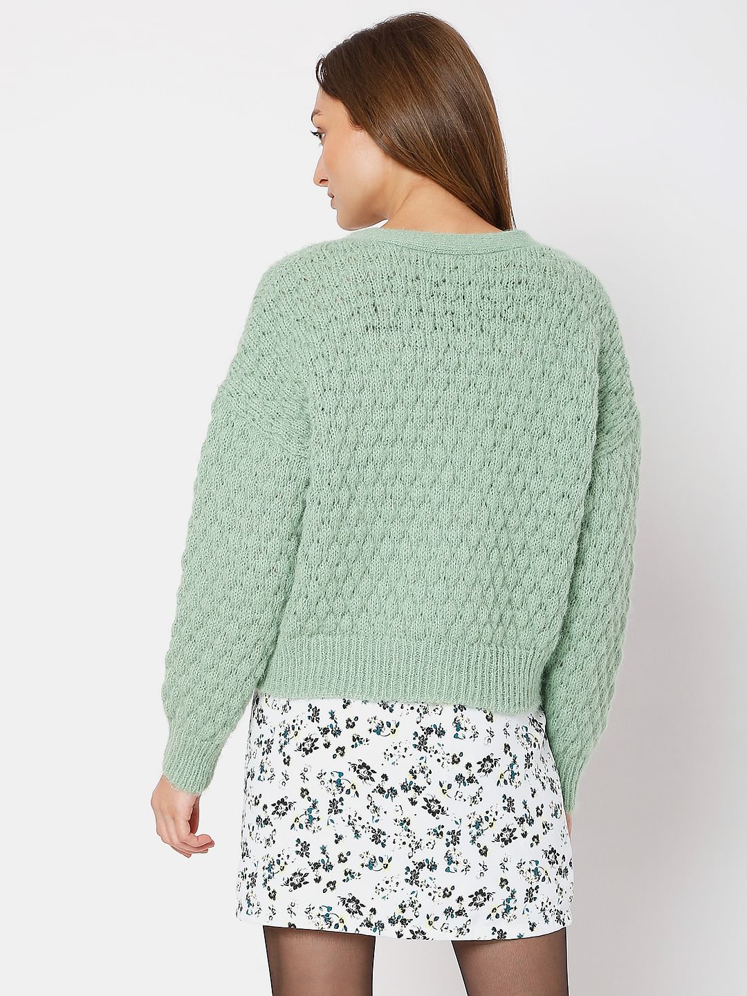 Green Drop Shoulder Cardigan - Image 4