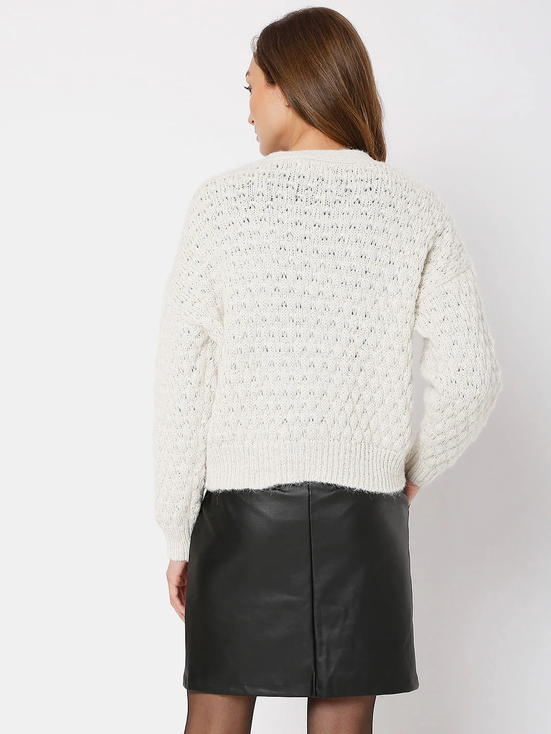 Beige Drop Shoulder Cardigan - Image 4