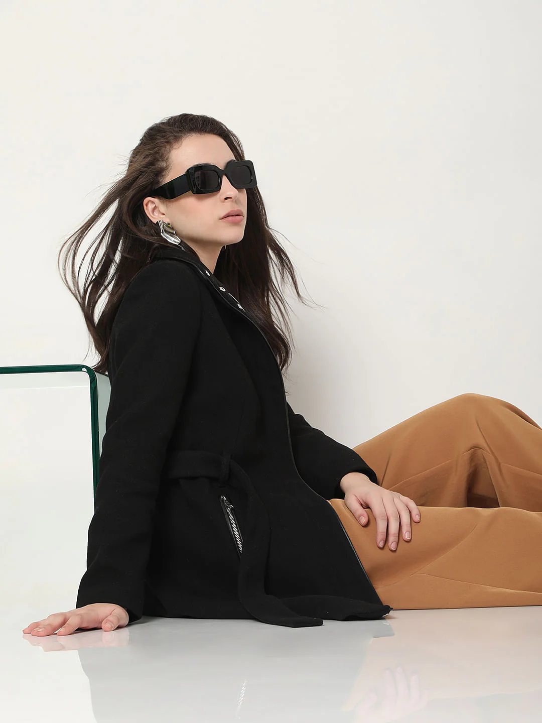 Black High Neck Coat
