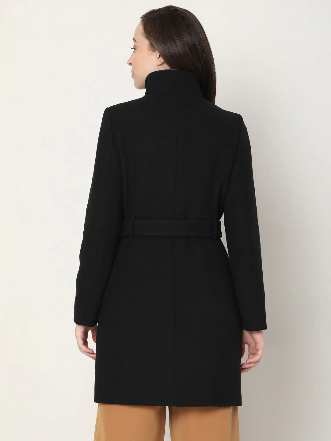 Black High Neck Coat - Image 4