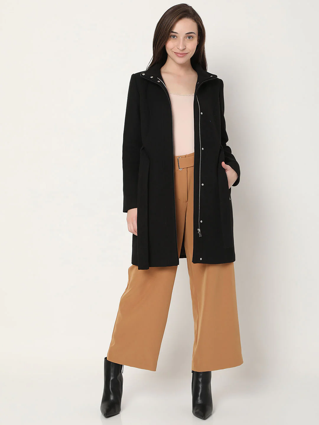 Black High Neck Coat - Image 5