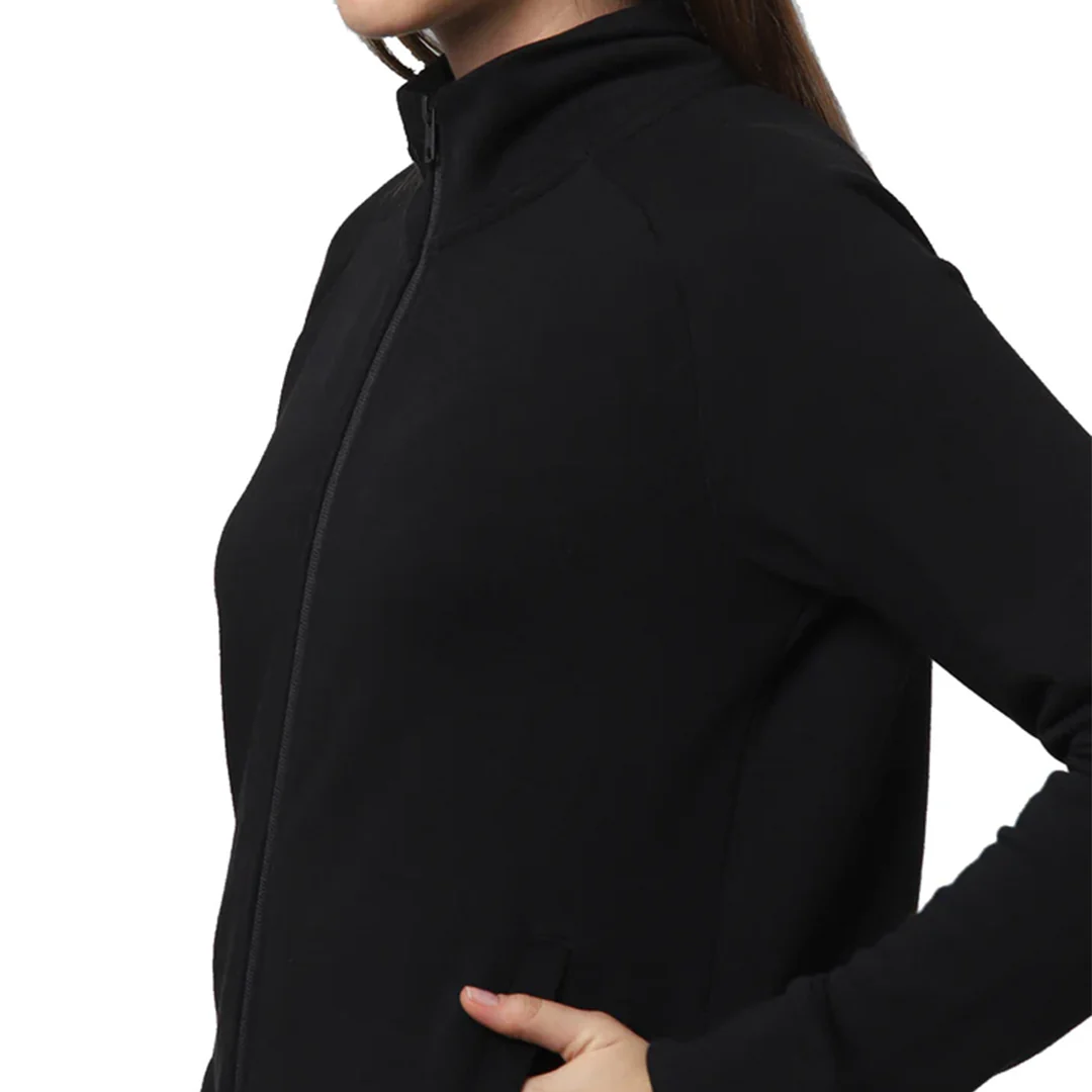 Black High Neck Zip-Up Jacket - Image 3
