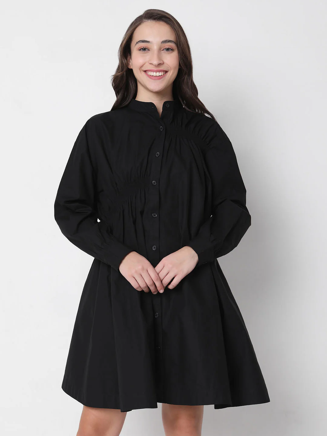 Black Button Down Dress - Image 2