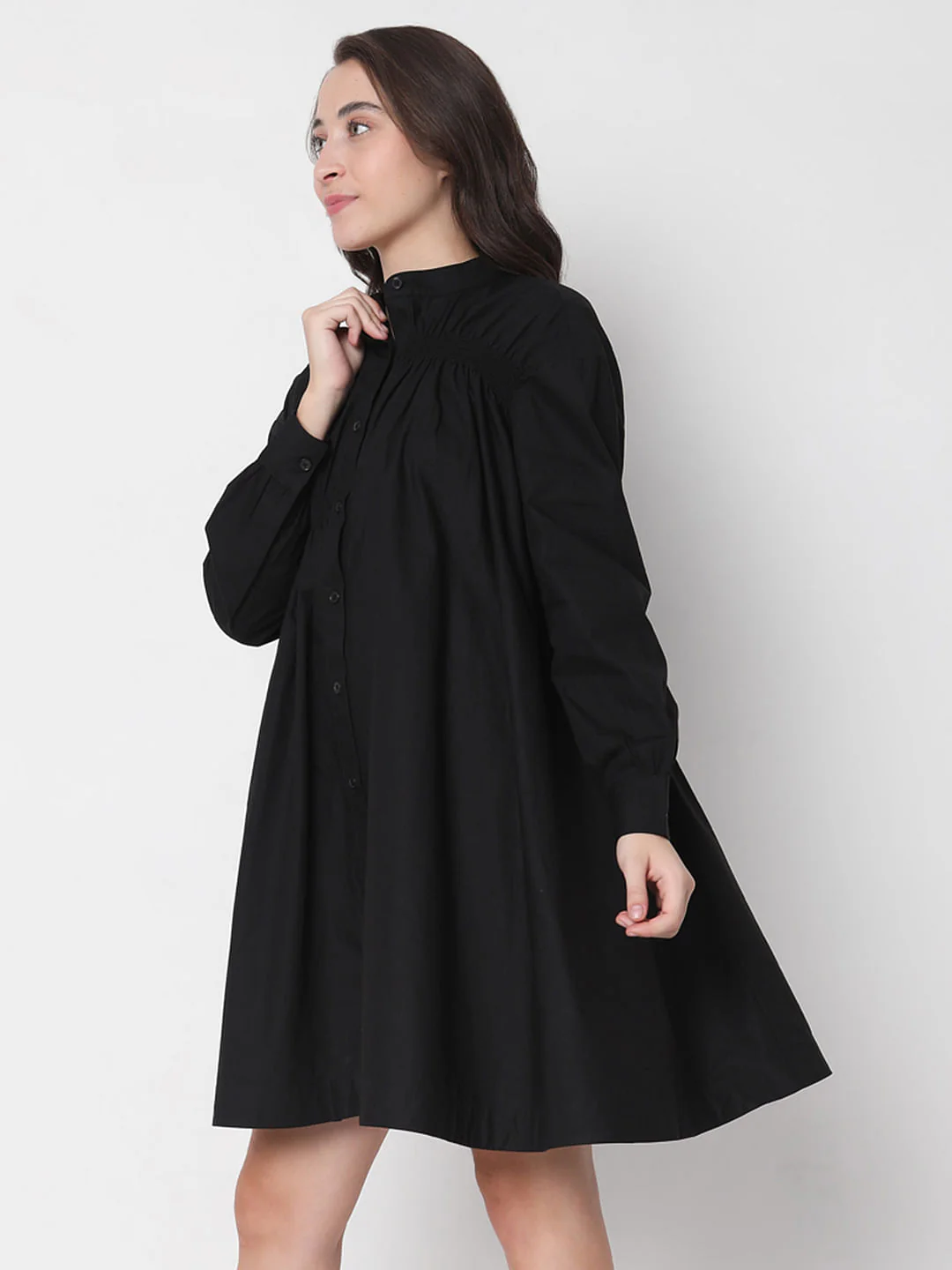 Black Button Down Dress - Image 3