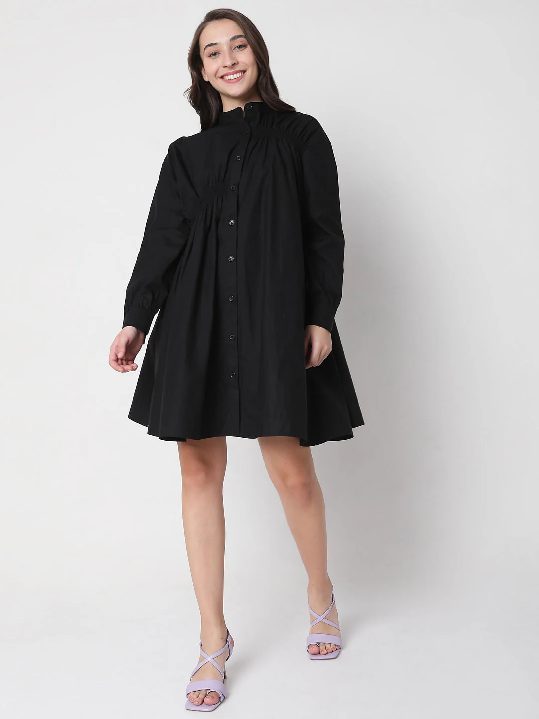 Black Button Down Dress - Image 5