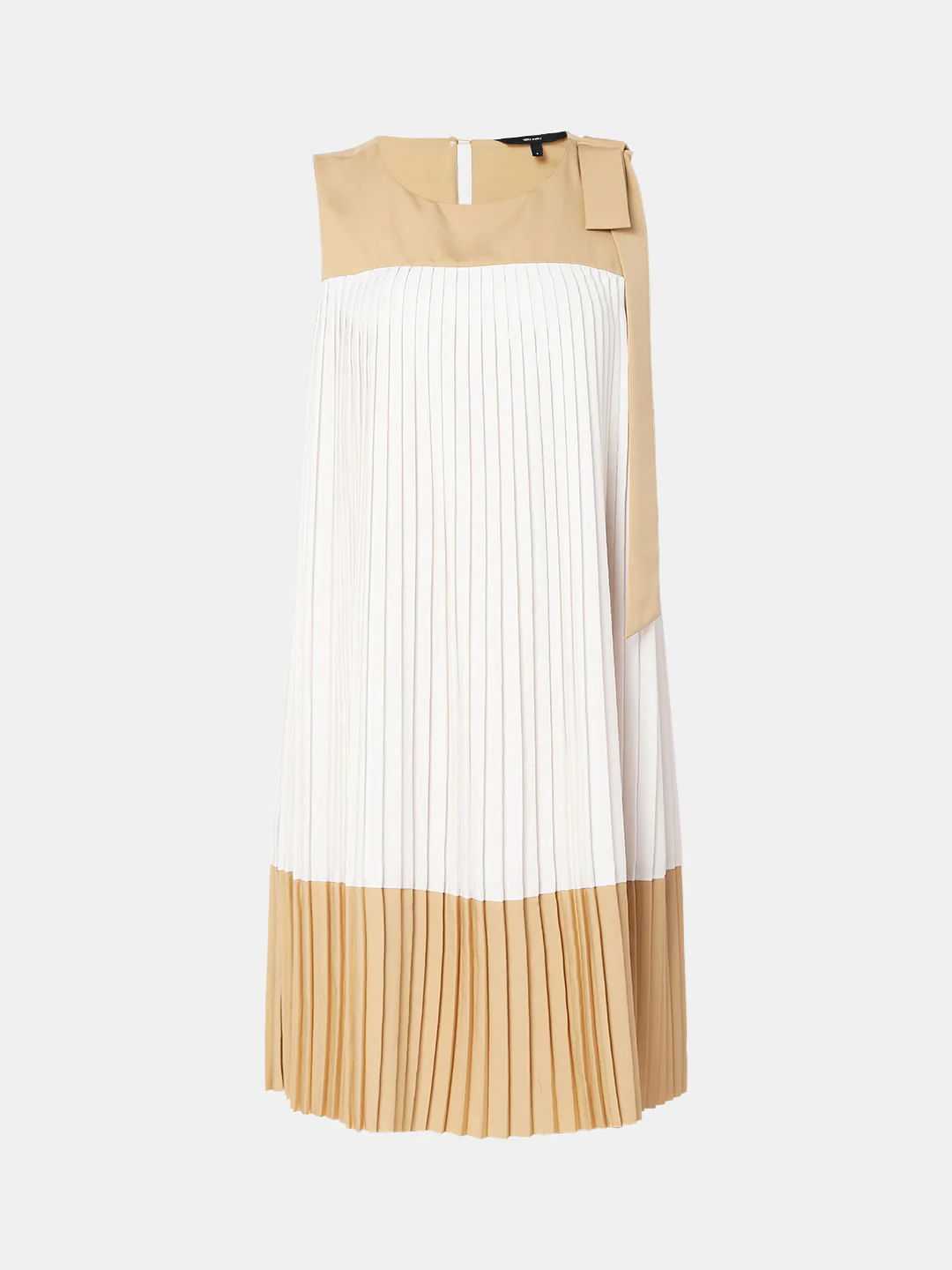 Beige Pleated Dress - Image 7