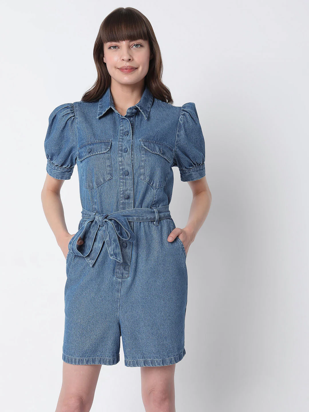 Blue Denim Playsuit - Image 2