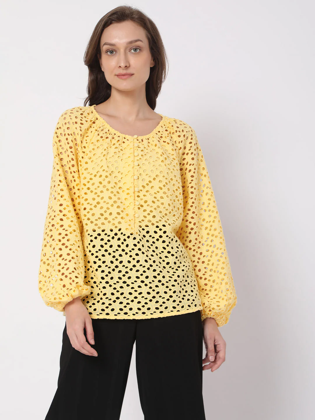Yellow Schiffli Top - Image 2