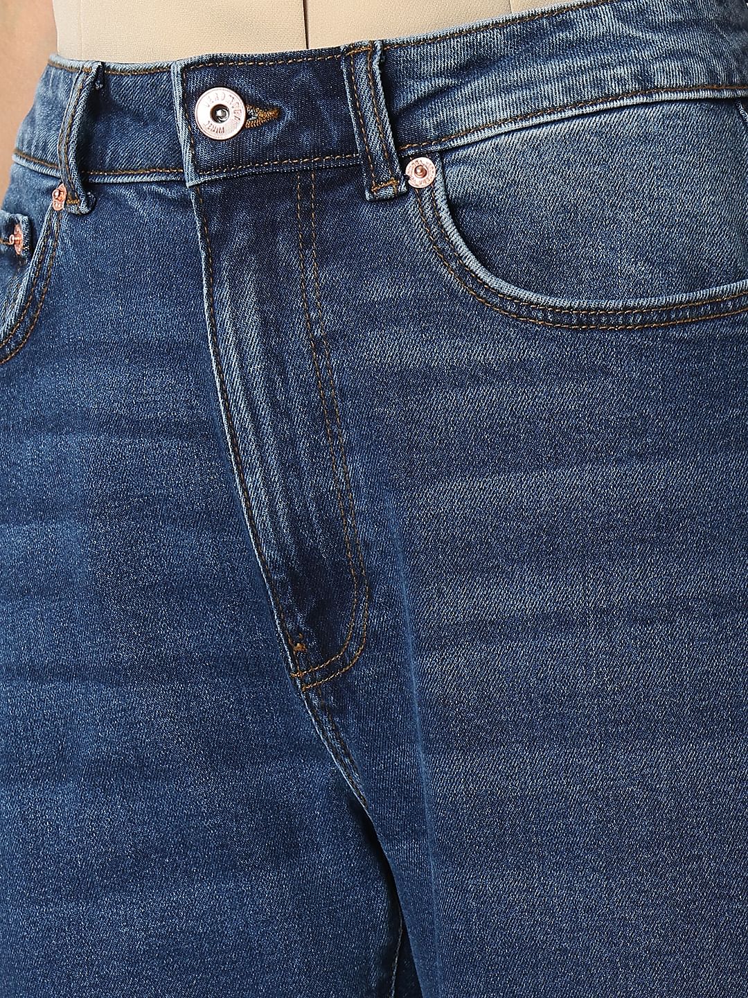 Blue High Rise Jade Straight Fit Jeans - Image 8