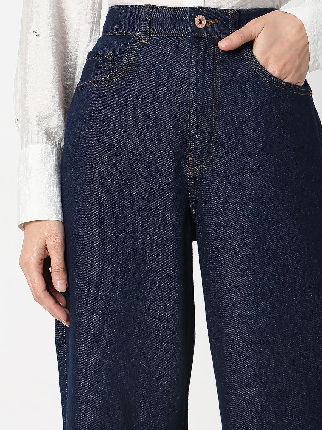 Dark Blue High Rise Zoey Wide-Leg Jeans - Image 6