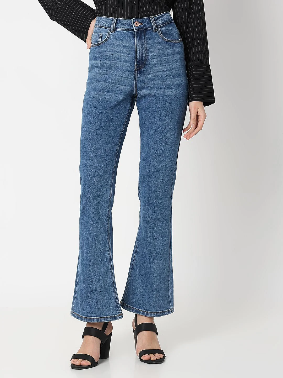 Blue Mid Rise Petra Bootcut Jeans - Image 2