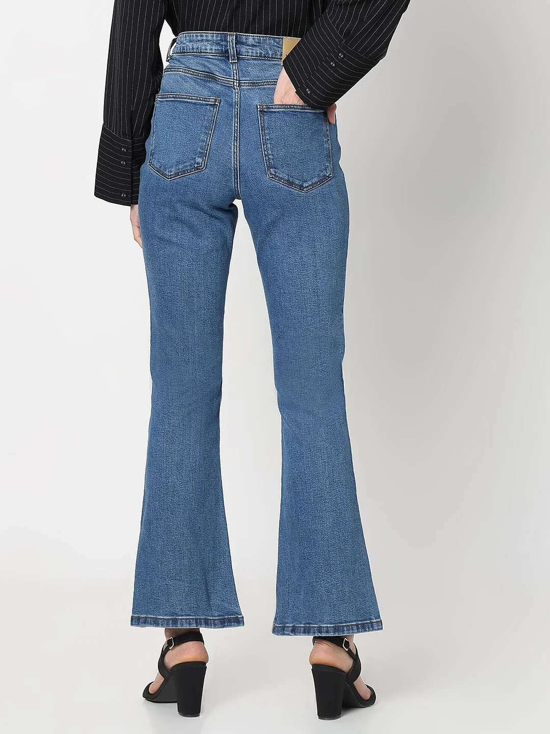 Blue Mid Rise Petra Bootcut Jeans - Image 4
