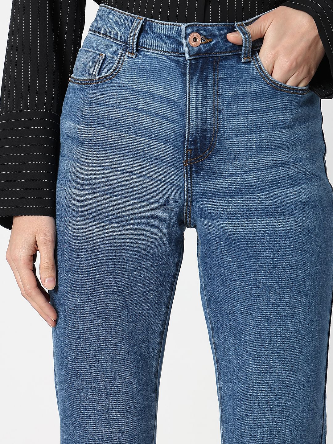 Blue Mid Rise Petra Bootcut Jeans - Image 6