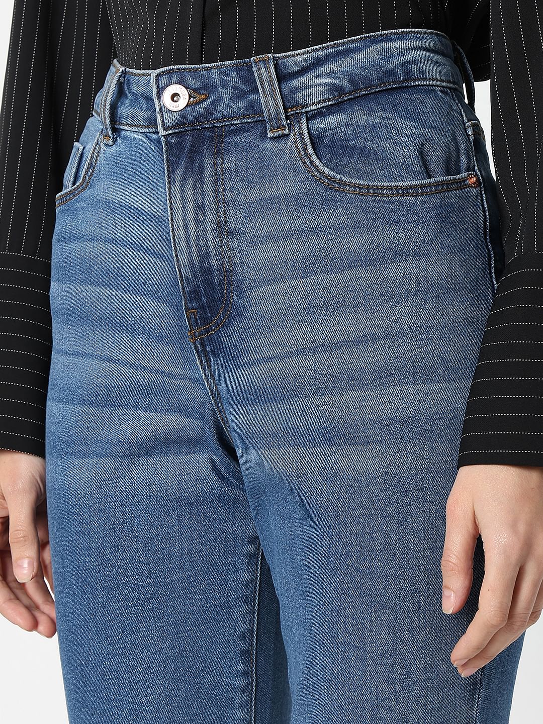 Blue Mid Rise Petra Bootcut Jeans - Image 8