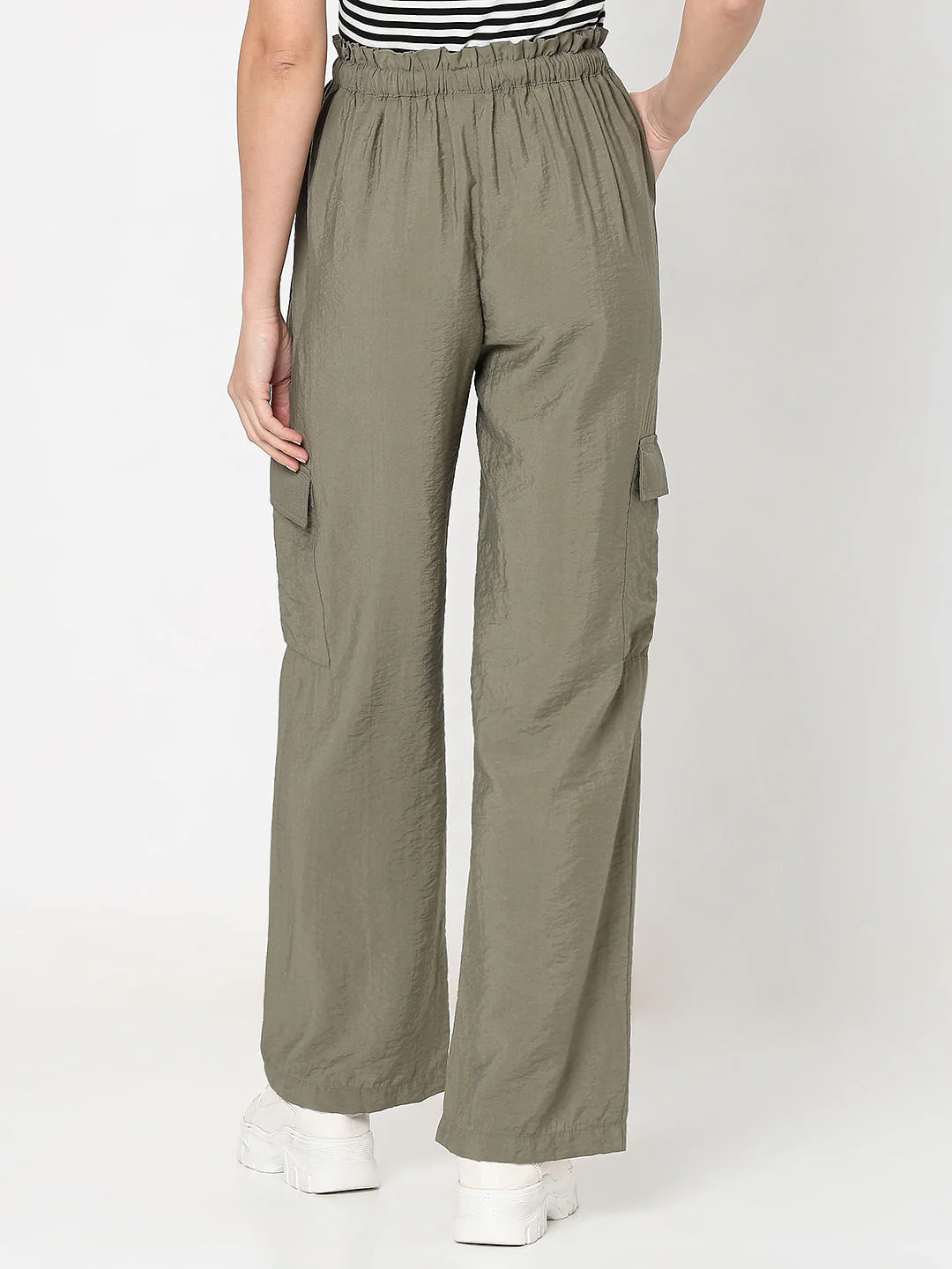 Green High Rise Cargo Pants - Image 4