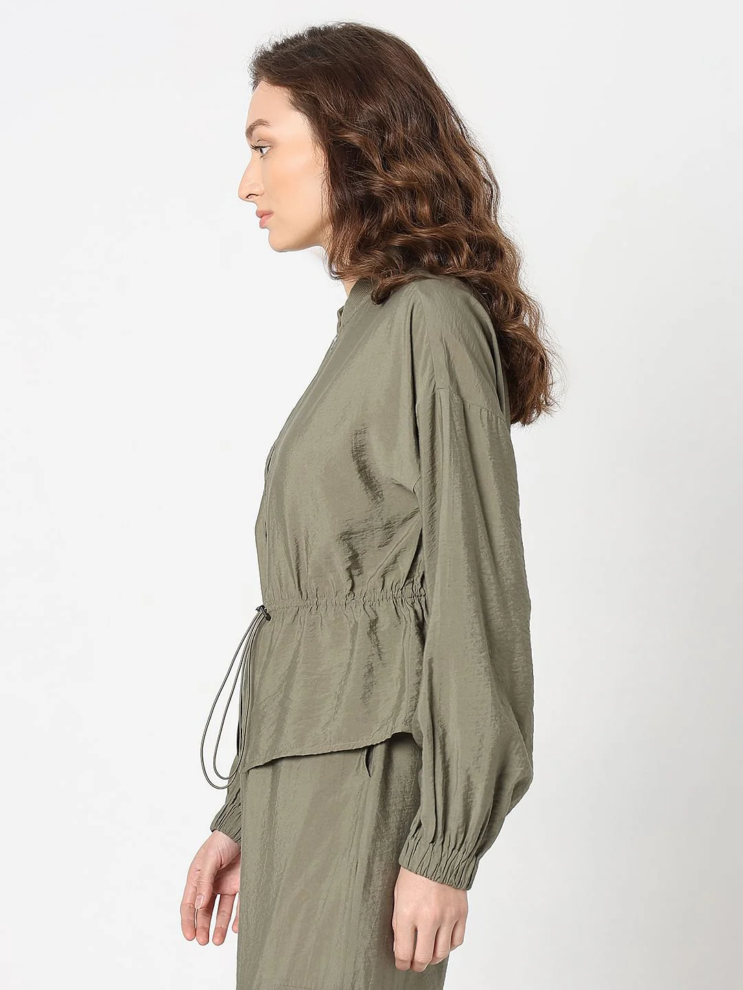 Khaki Bomber Co-Ord Set Jacket - Image 3