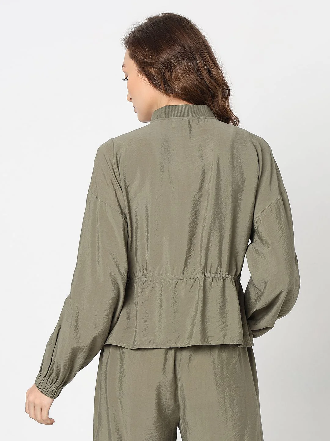 Khaki Bomber Co-Ord Set Jacket - Image 4