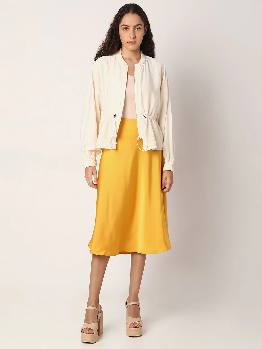Ecru Short Zip-Up Cardigan - Image 5