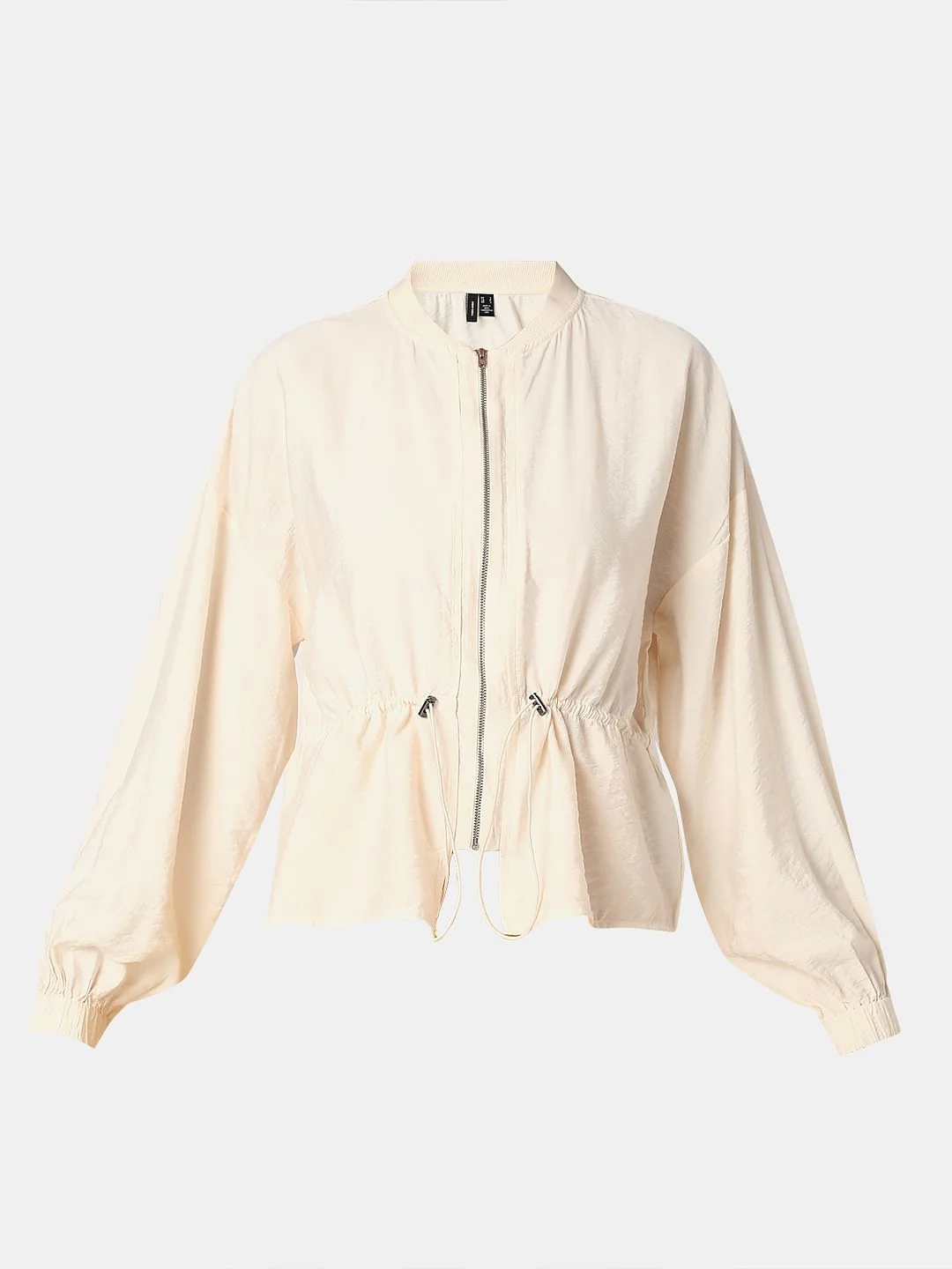 Ecru Short Zip-Up Cardigan - Image 7