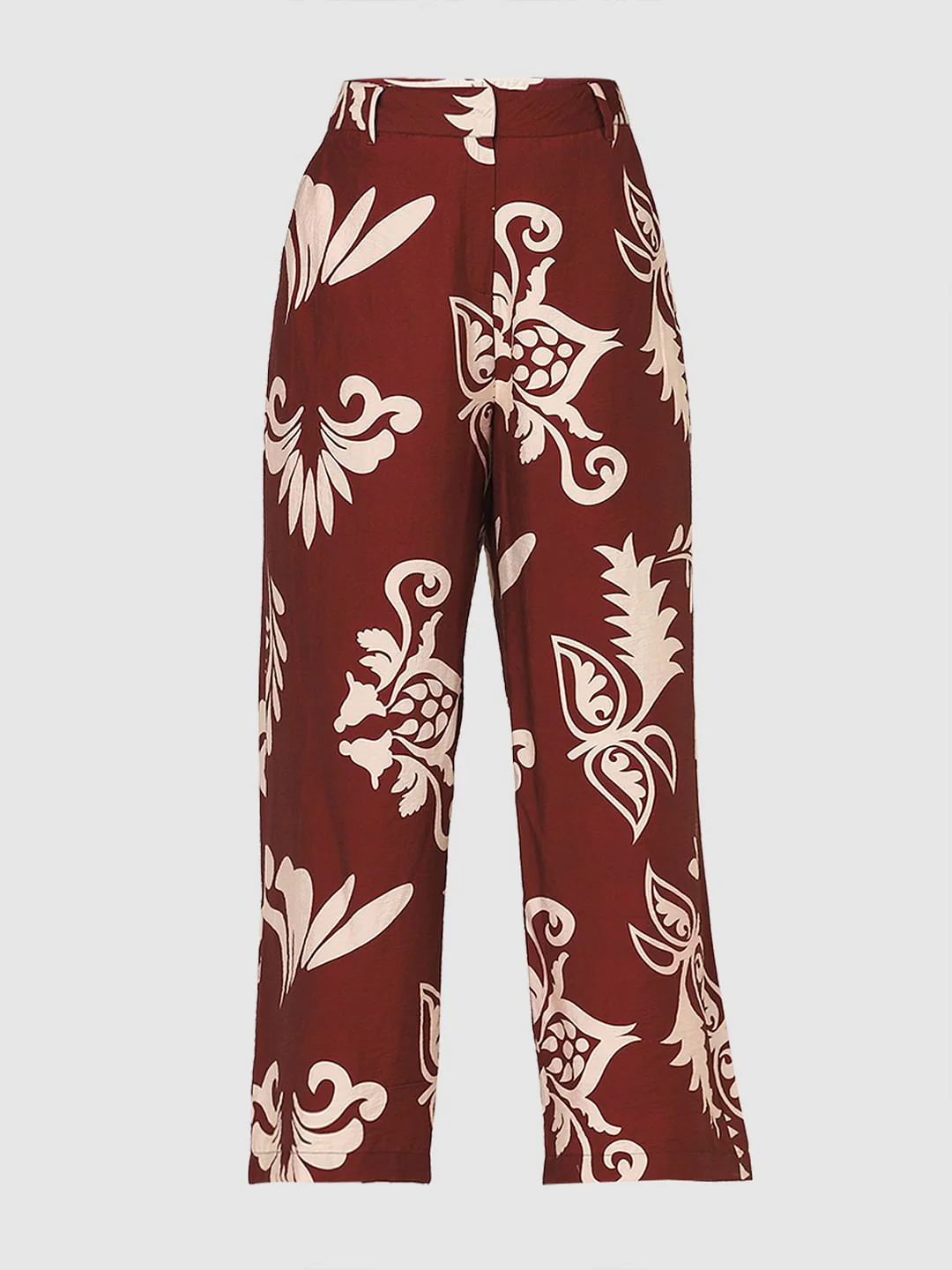 Dark Brown Printed Co-Ord Set Pants - Image 7