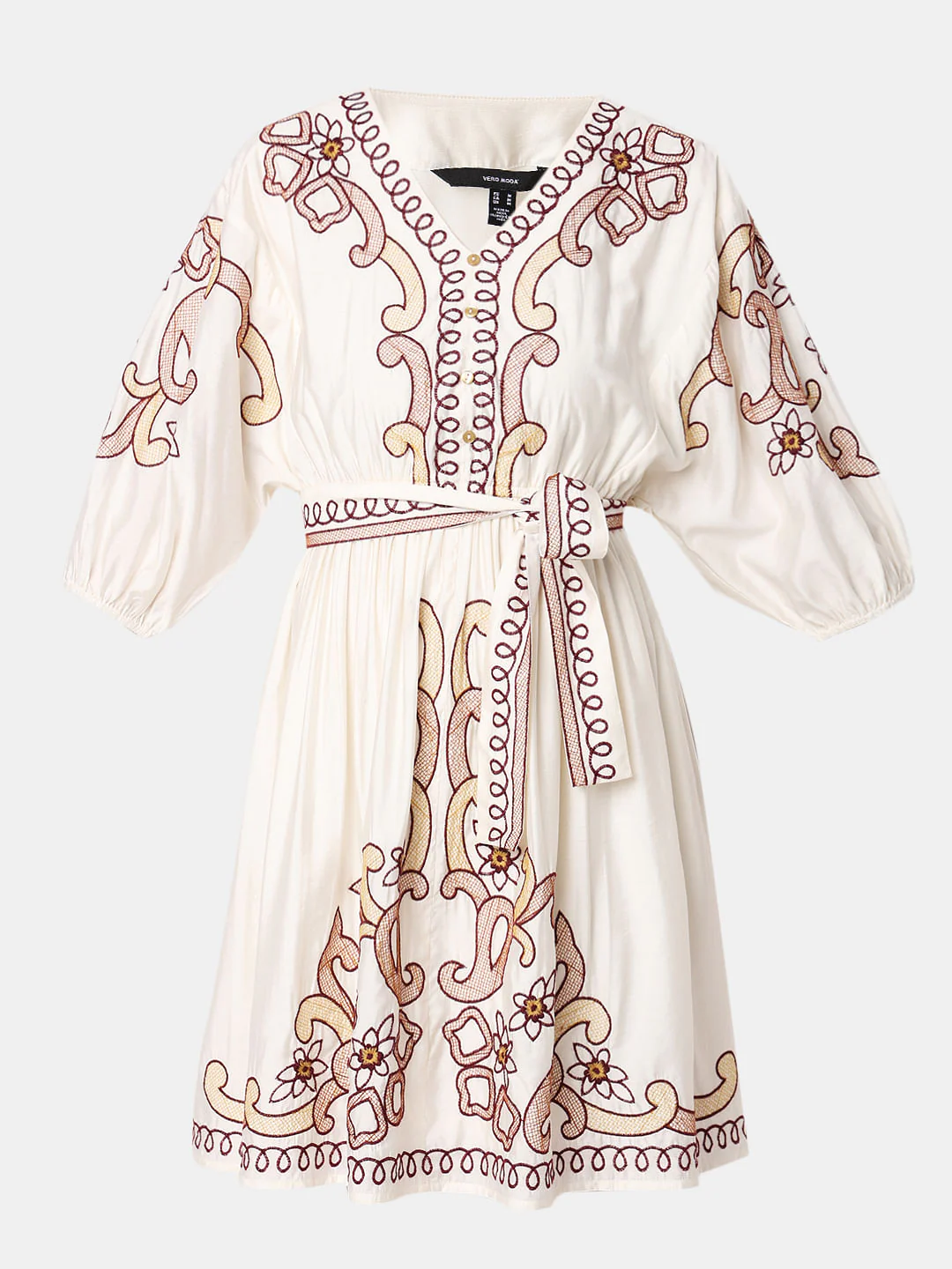 White Embroidered Print Shirt - Image 7