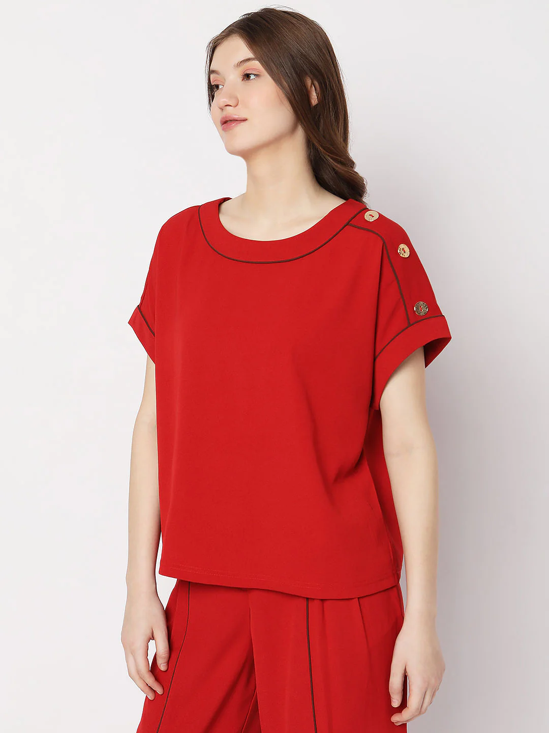 Red Knit Co-Ord Top - Image 3