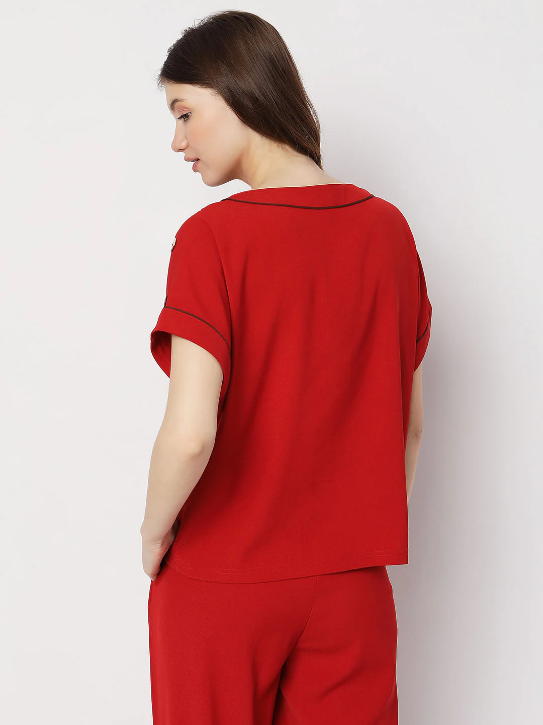 Red Knit Co-Ord Top - Image 4