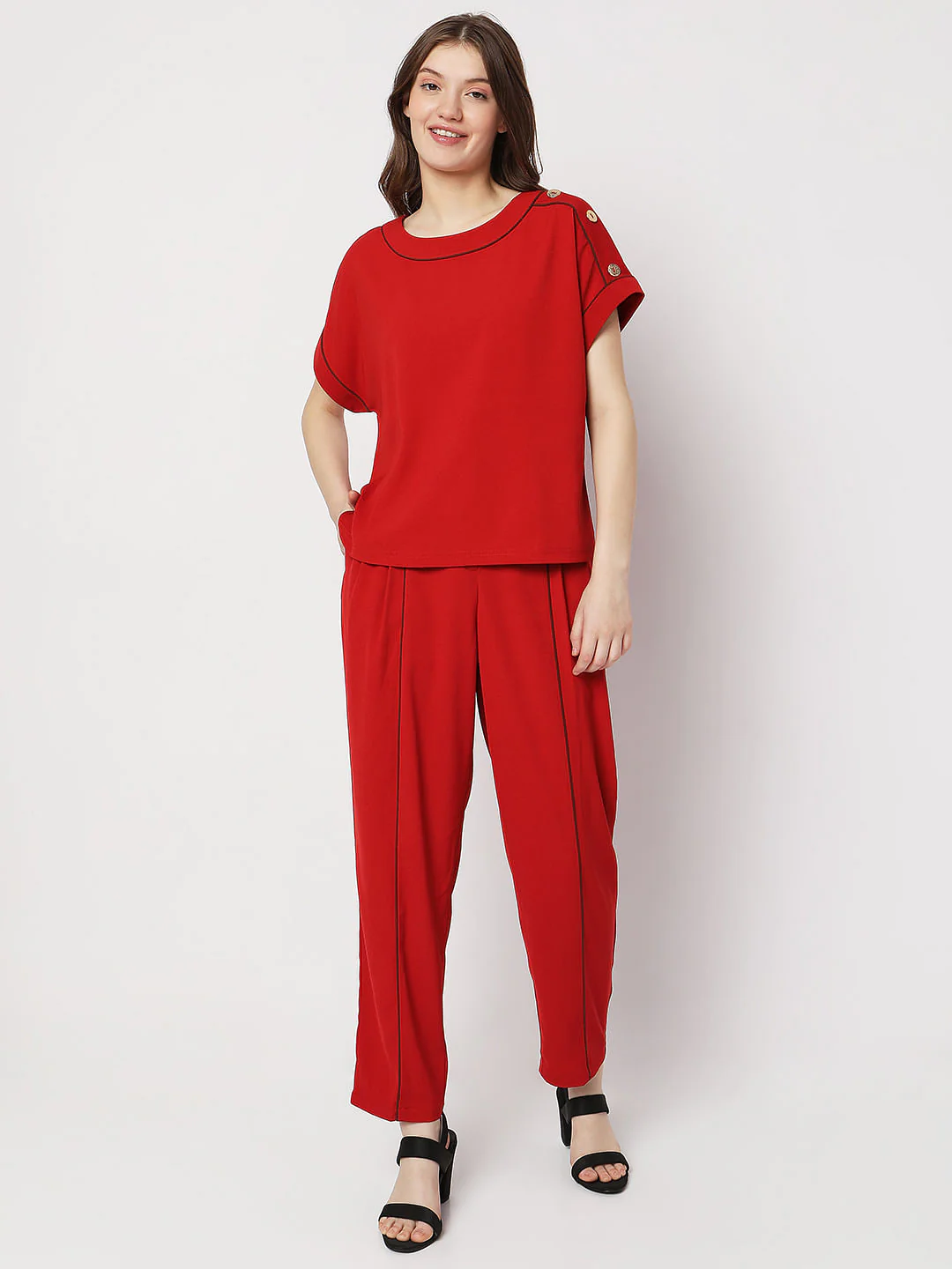 Red Knit Co-Ord Top - Image 5
