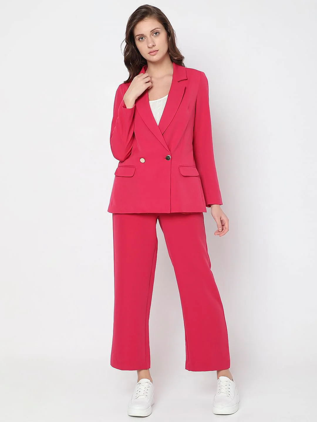 Pink Double Breasted Co-Ord Set Blazer - Image 6