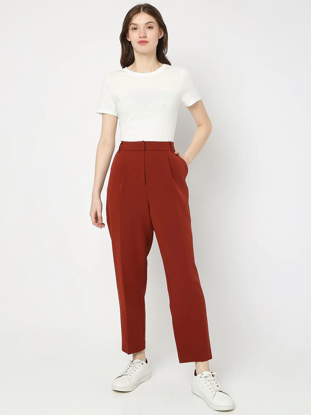 Brown Co-Ord Set Straight Fit Pants - Image 6