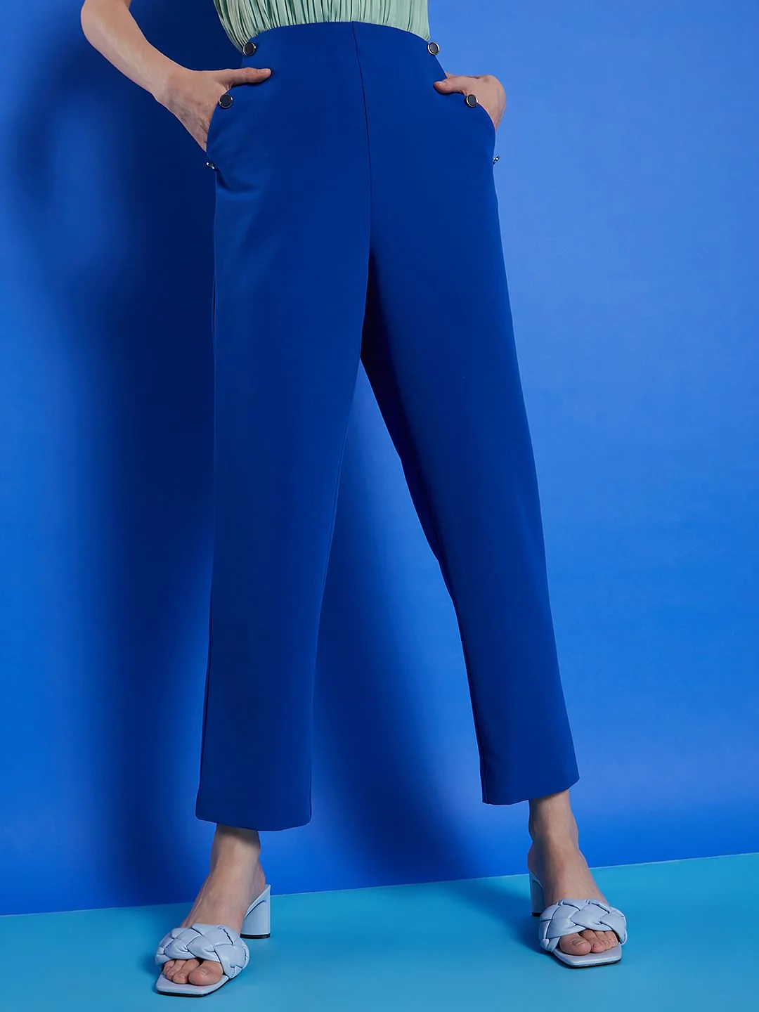Marquee Blue High Rise Co-Ord Set Pants - Image 2