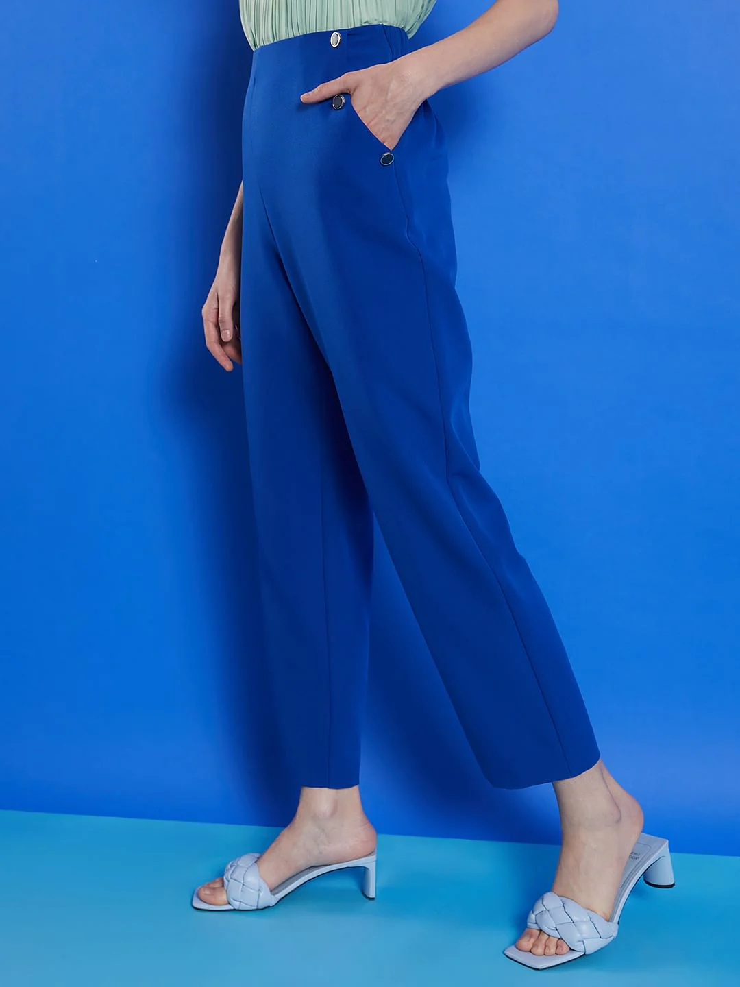 Marquee Blue High Rise Co-Ord Set Pants - Image 3