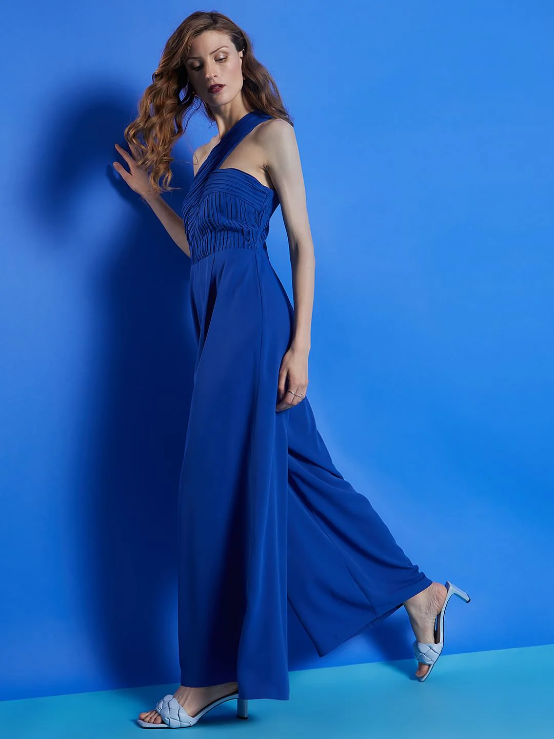 Marquee Blue One-Shoulder Jumpsuit - Image 3
