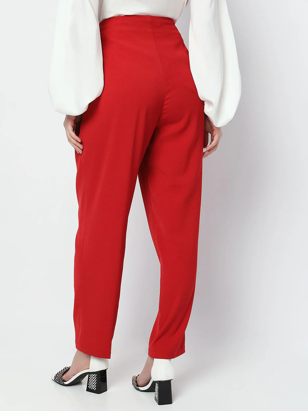 Red High Rise Anti Fit Co-Ord Set Pants - Image 4