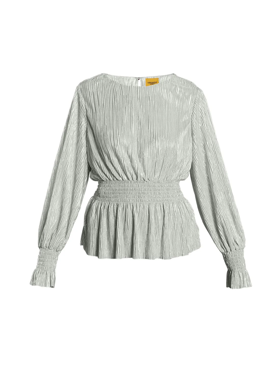 Marquee Beige Pleated Shimmer Top - Image 7