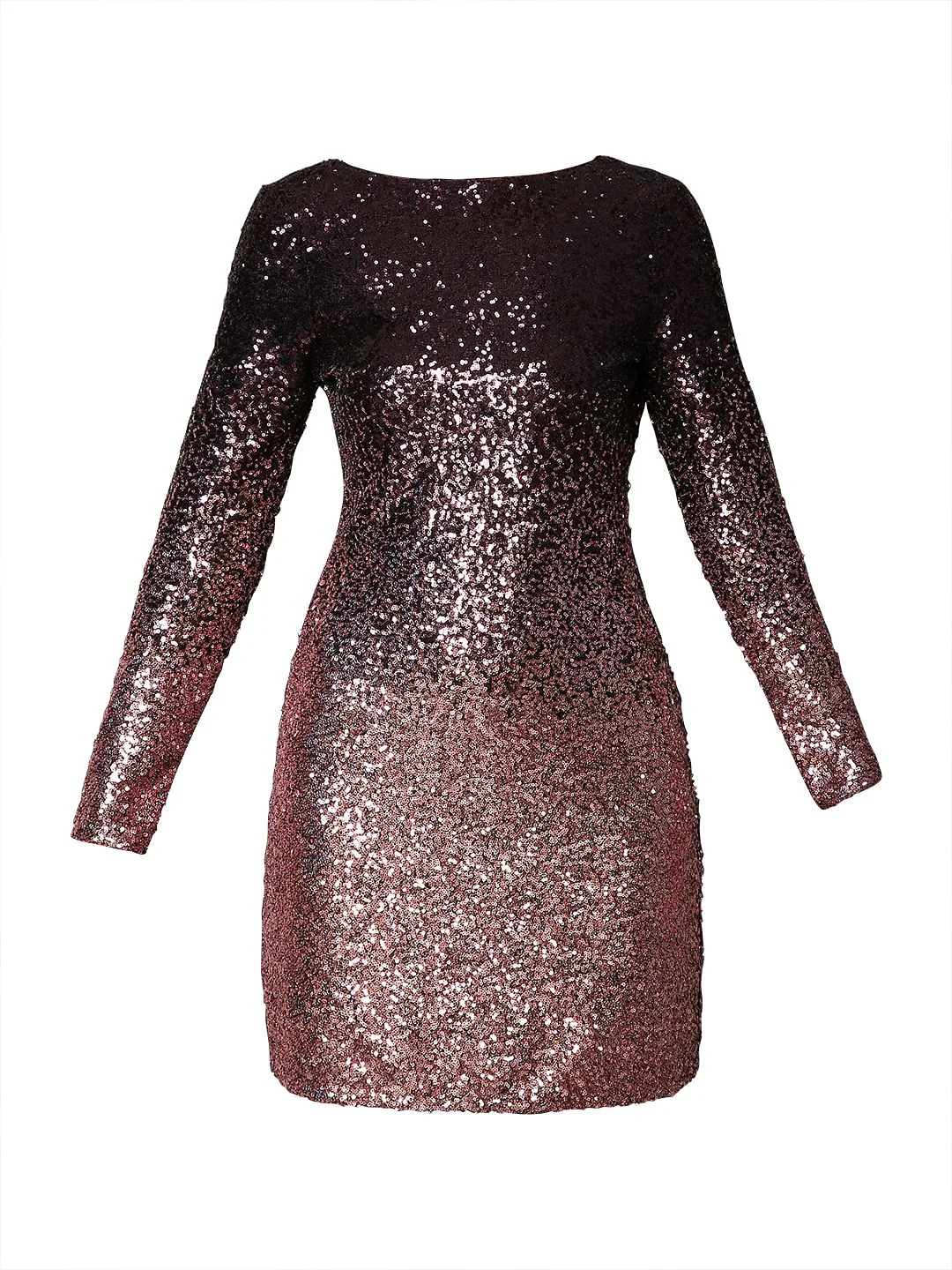 Marquee Deep Wine Sequin Detail Mini Dress - Image 7