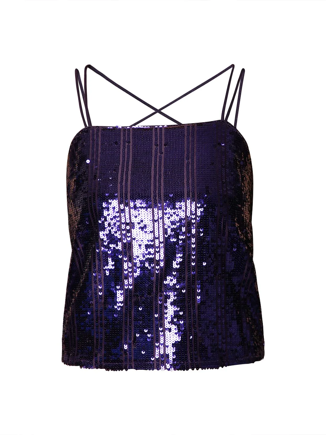 Marquee Dark Purple Sequin Top - Image 7