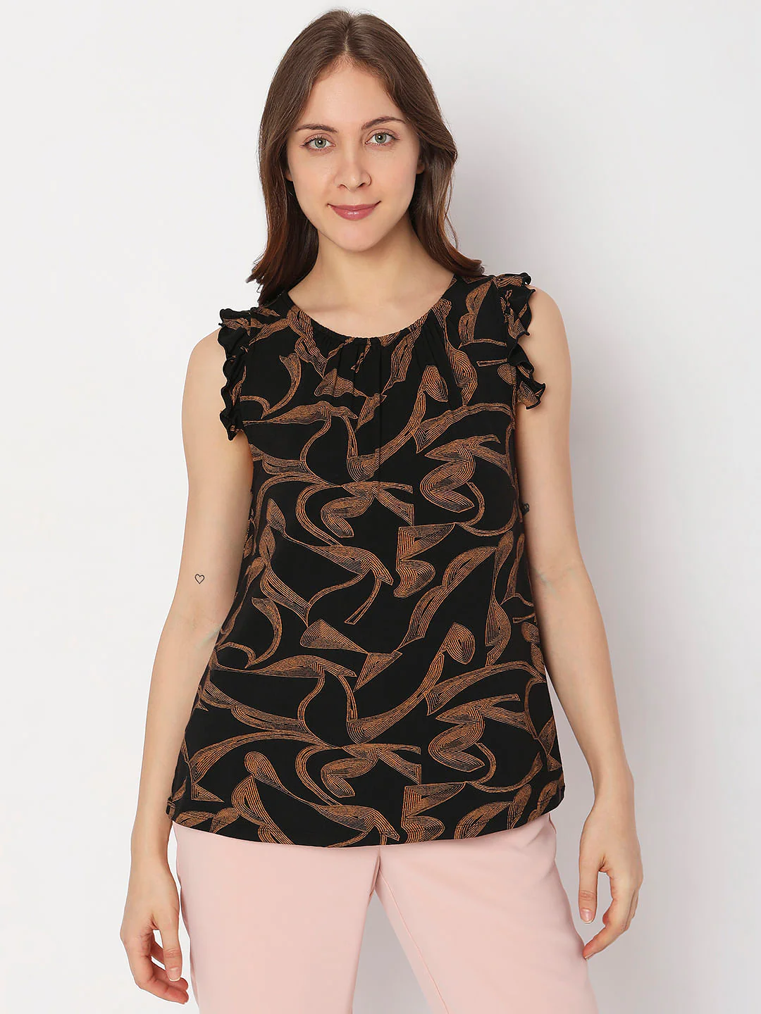 Black All Over Print Top - Image 2