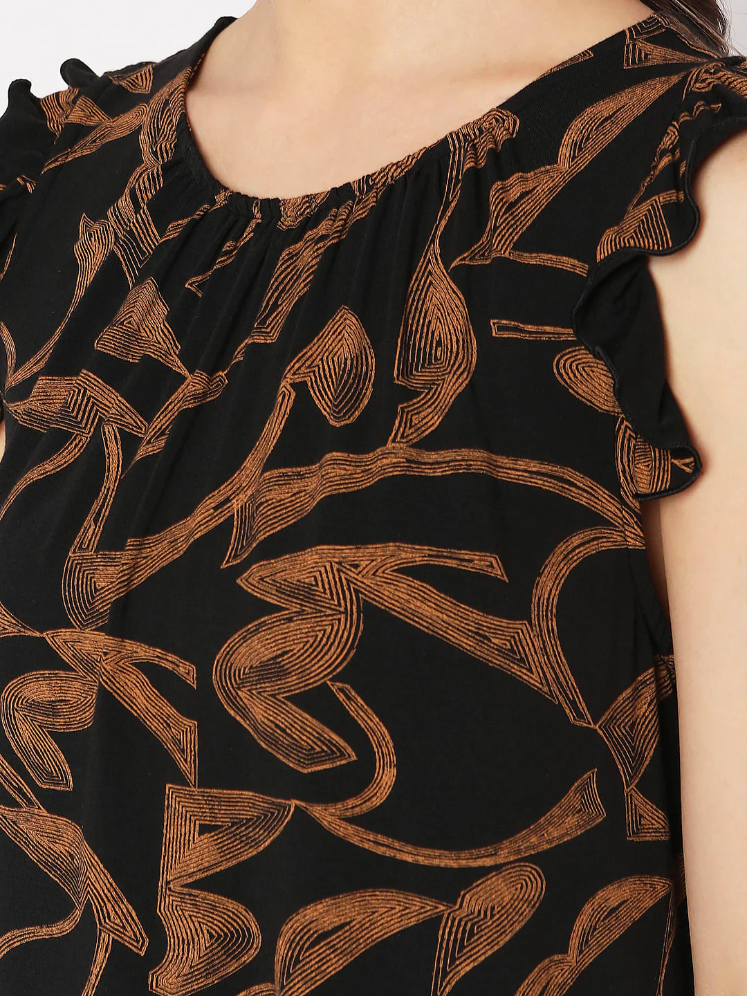 Black All Over Print Top - Image 8
