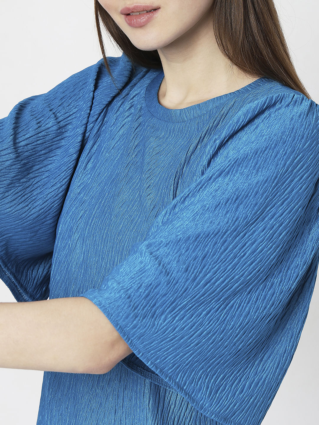 Blue Flared Sleeves Top - Image 6