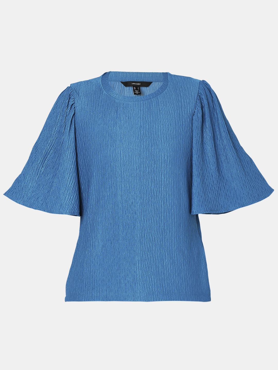 Blue Flared Sleeves Top - Image 7