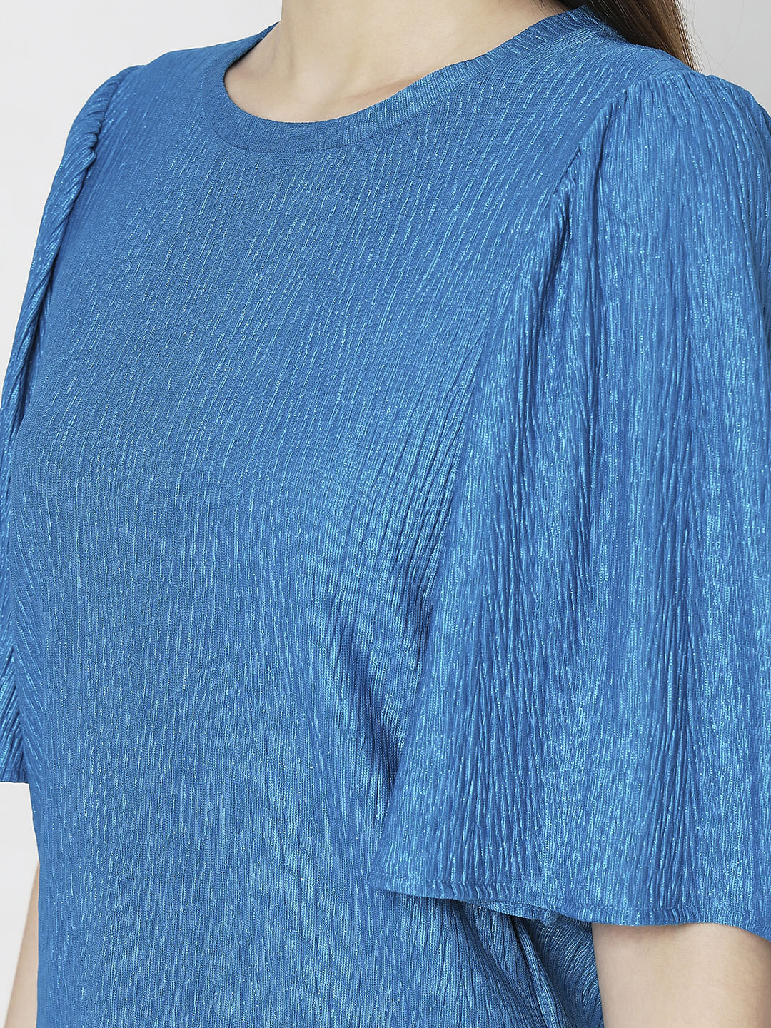 Blue Flared Sleeves Top - Image 8